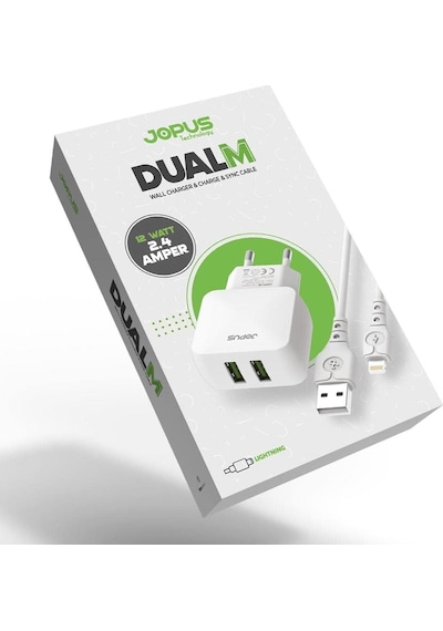 Universal Micro Şarj Seti Jo-du01 Dualm 2in1 2,4 A, Beyaz