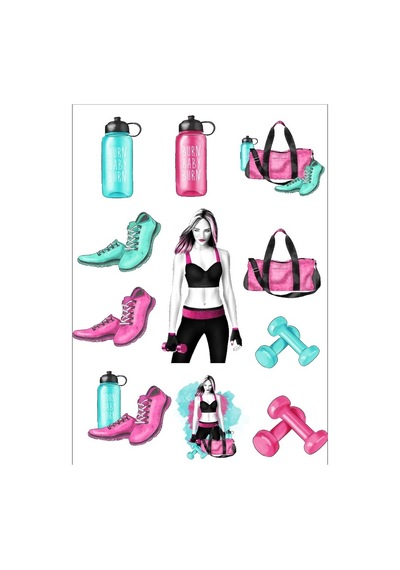 Sporcu Kız Sticker Set