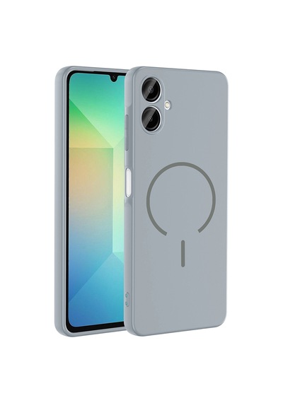 Zore Galaxy A06 Kılıf M-safe Şarj Özellikli Nvth Meta Kapak - Titanyum-gri