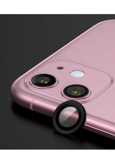 Noktaks - Apple Uyumlu iPhone 11 - Kamera Lens Koruyucu Cl-07 - Siyah - T21666 Siyah
