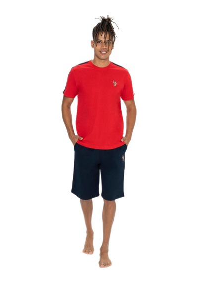 U.s. Polo Assn. 18868 Erkek Kırmızı Bisiklet Yaka Şortlu Pijama Takım Kırmızı