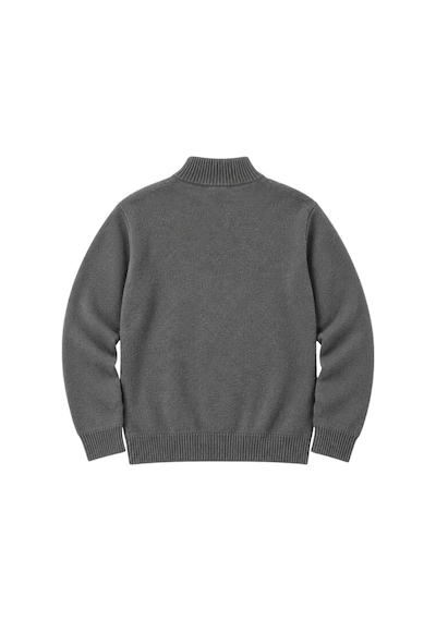 Battalmoda Erkek Büyük Beden Füme Hattush Fermuarlı Dik Yaka Triko Kazak 3xl-4xl-5xl-6xl