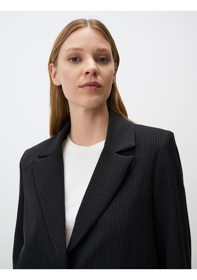 Jimmy Key Siyah Uzun Kollu Çizgili Şık Blazer Ceket 4ww010938900 Siyah