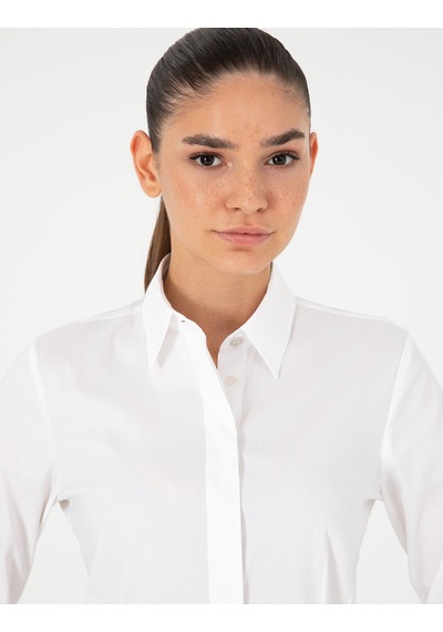 Pierre Cardin Kadın Beyaz Gömlek Desenli 50296350-vr013 Beyaz