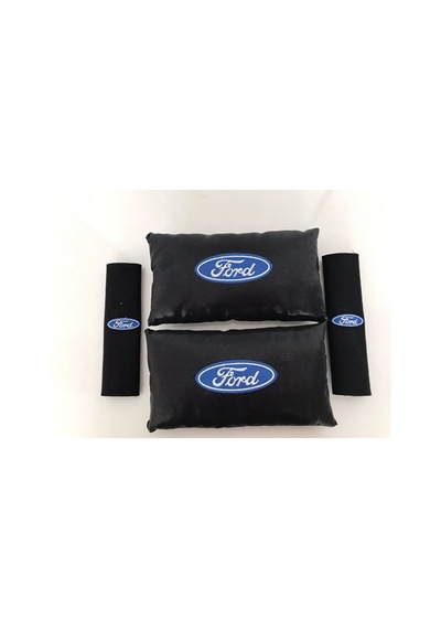 Ford Uyumlu Nakışlı Yarım Deri 1 Çift Boyun Yastık Ve 1 Çift Keme