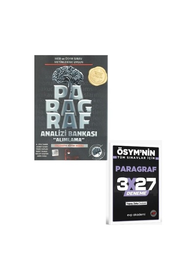 2027 Edebiyat Sokağı 2027 Paragraf Analizi Alımlama Soru Bankası+ Evp Akademi Paragraf