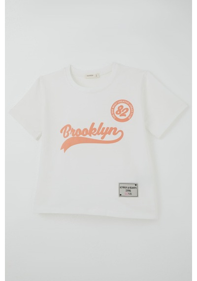 Breeze Kız Çocuk Pantolonlu Takım Brooklyn Yazı Baskılı Bağcıklı 8-14 Yaş, Ekru