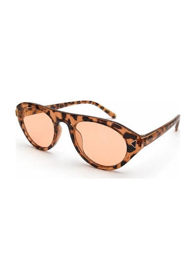 Rigel Üçgen Vintage Leopar Nude Ultra Hafif Uv400 Filtreli Kadın Güneş Gözlüğü Leopar