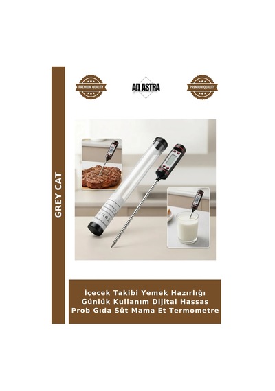 İçecek Takibi Yemek Hazırlığı Günlük Kullanım Dijital Hassas Prob Gıda Süt Mama Et Termometre