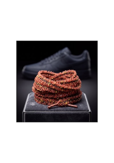 Last İcon Turuncu Kırmızı Simli Dokulu Örgü Ayakkabı Bağcığı Spor Sneaker Turuncu & Kırmızı