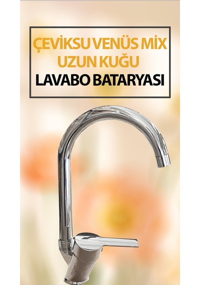 Venüs Mix Uzun Kuğu Model Lavabo Bataryası Krom