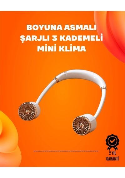 Mey İthalat Katlanabilir Asılabilir Fan Usb Şarjlı, 3 Vitesli Sessiz Mini Fan