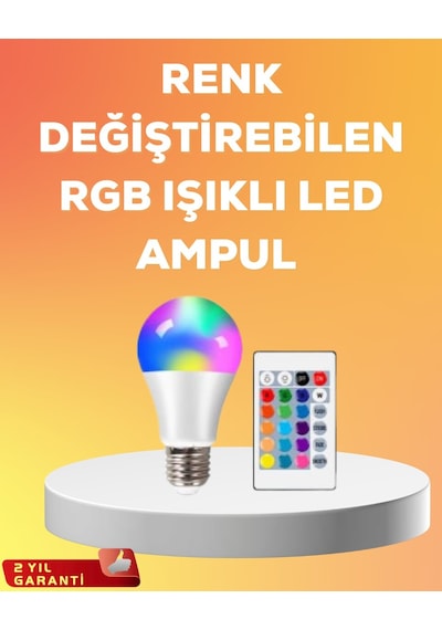 Rgb Uzaktan Kumandalı Led Ampul 16 Renk A Kalite 2025 Model  Mh-hs7853-7270