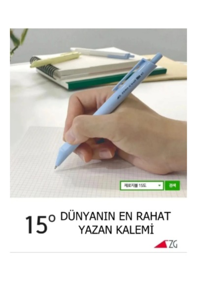 15 C Derece Eğimli Klasik Kırmızı Tükenmez Kalem 0.38mm