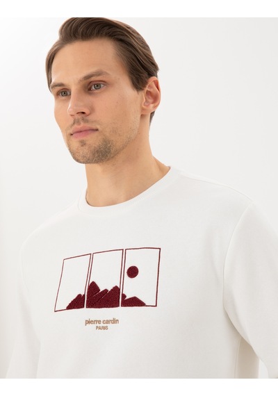 Pierre Cardin Erkek Ekru Sweatshirt 50290703-vr019 Ekru