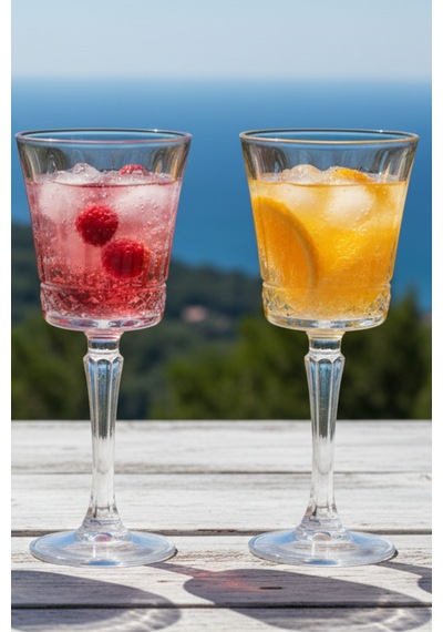 6 Kişilik Şık Tasarım Kristalize Desen Ayaklı Bardak Kadeh Takımı 300 Ml Beyaz
