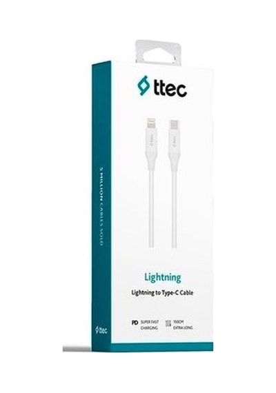 2dk40b Ttec Type-c - Lıghtnıng Hızlı Şarj Kablosu 150cm-beyaz