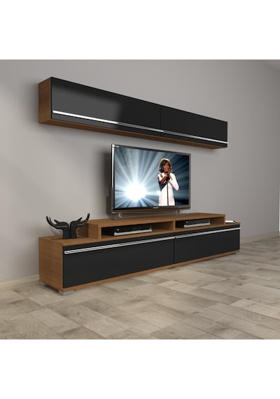 Decoraktiv Ekoflex 5 Mdf Tv Ünitesi Tv Sehpası Ceviz - Siyah