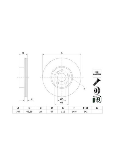 Bmw 3 G20 320i 1.6 2019-2024 Bosch Ön Disk 307mm 2 Adet
