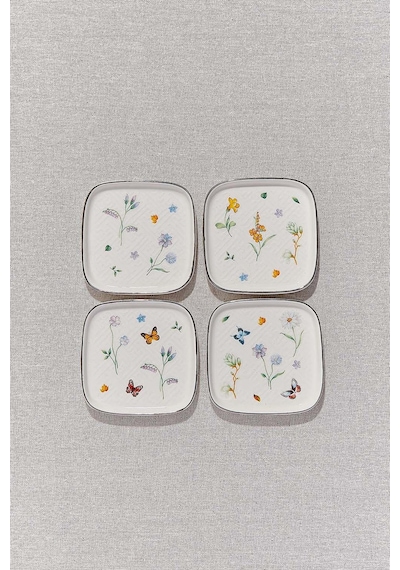Pasabahce Petite Fleur Porselen Mini Servis Tabağı 4'lü Çok Renkli