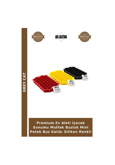 Premium Ev Aleti İçecek Sunumu Mutfak Buzluk Mini Petek Buz Kalıbı Silikon Renkli Çok Renkli