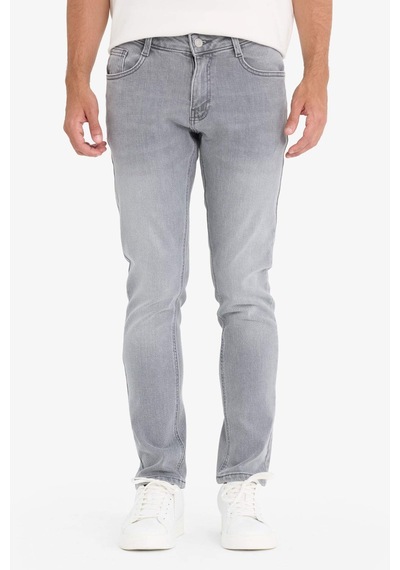 Defacto Pedro Slim Fit Dar Kalıp Normal Bel Dar Paça Jean Pantolon D0027ax25aunm55 Gri