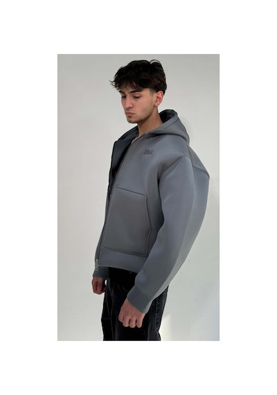 Zaee Oversize Scuba Zipp Hoodie Füme