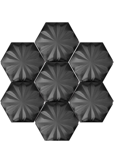 Armada Çini 15x17 Cm Çiçekli Mat Metalik Altıgen Çini Kar