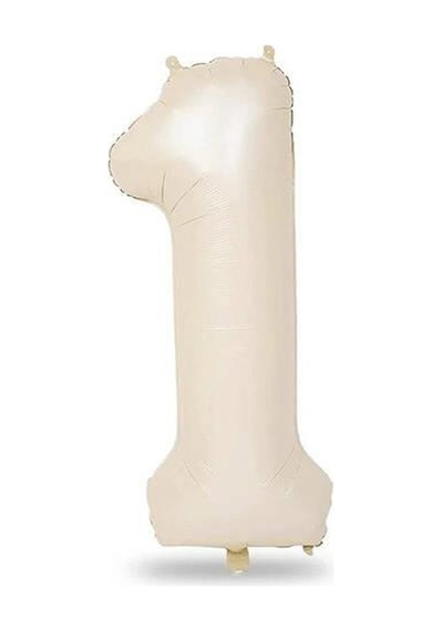 Folyo Rakam 1 Krem Satin 40 İnç 100 Cm Grabo Markalı Çok Kaliteli Folyo Balon Çok Renkli