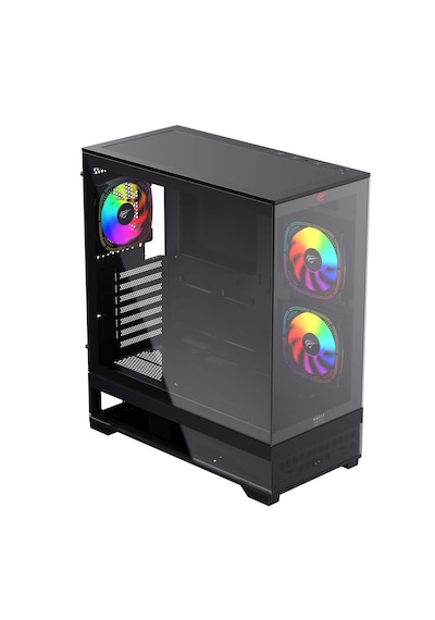 Havit CF925 Tamperli Cam 3 RGB Fanlı Oyuncu Bilgisayar Kasası Siyah