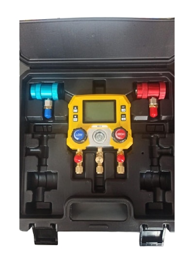 Lx-manifold Dijital İkili Gaz Saati Sarı Mg-10b Hortumlu Kutulu
