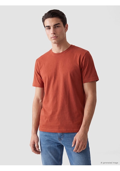 Lcwaıkıkı Classic Turuncu %100 Pamuk Regular Fit Basic Tişört