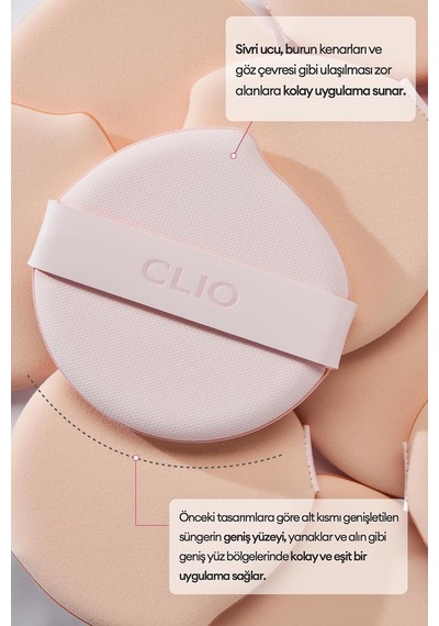 Su Damlası Şekilli, Detaylı Eşit Uygulama Sunan Puf Kill Cover Mesh Glow Essential Cushion Puff Çok Renkli