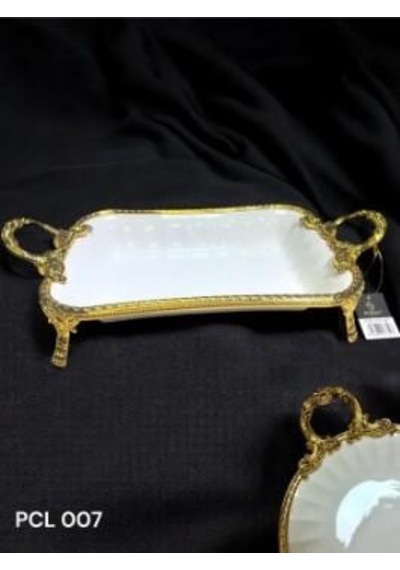Royking Elegance Dikdörtgen Sunum Tabak Gold 43cm Pcl 007