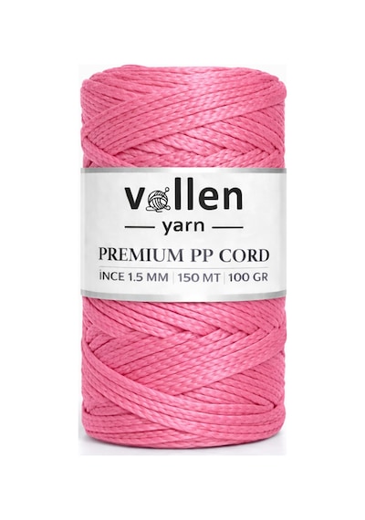 1.5mm-150mt Polyester Makrome Ipi, Supla Ipi, Çanta Ipi, Bileklik Ipi, Makrame, Fuşya