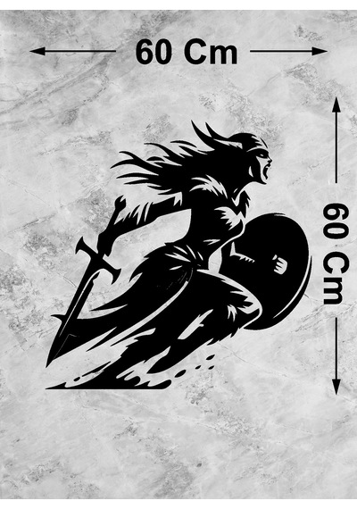 Viking Savaşcı Sticker - Araba Oto Motosiklet Karavan Cam Laptop Sticker - 00354 60x60 Cm