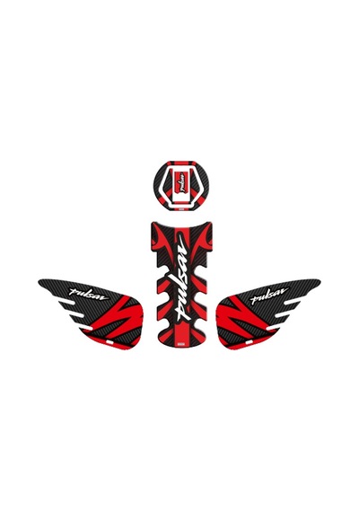 Tank Pad Seti Bajaj Pulsar Siyah Kırmızı Beyaz 002