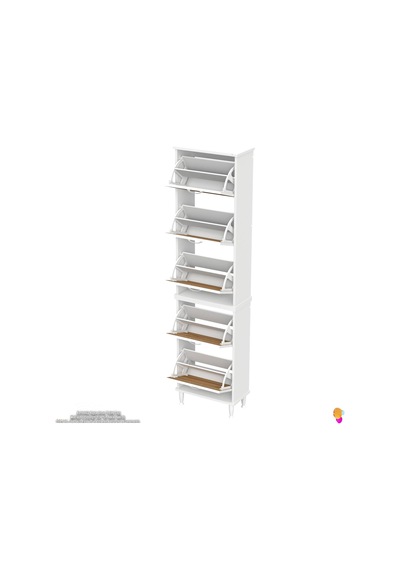 Modilayn Varbi Umay' 2 Li Kapı Önü 52x205x26 Cm Lik 5 Düşer Kapak 10 Göz Bölme Raf Ayakkabılık Beyaz - Meşe Modilayn Varbi Umay' 2 Li Kapı Önü 52x205x26 Cm Lik 5 Düşer Kapak 10 Göz Bölme Raf Ayakkabılık Beyaz - Meşe