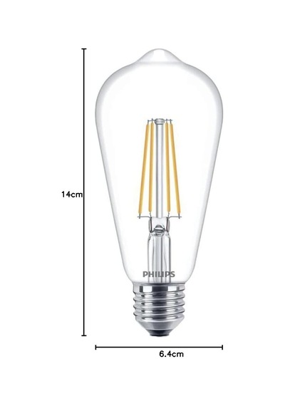 Corepro 7w 60w Replacement St64 Led Ampul, Kısılamaz, E27 Edison Vidası, Sıcak Beyaz 2700k, Şeffaf Cam Lamba Diğer