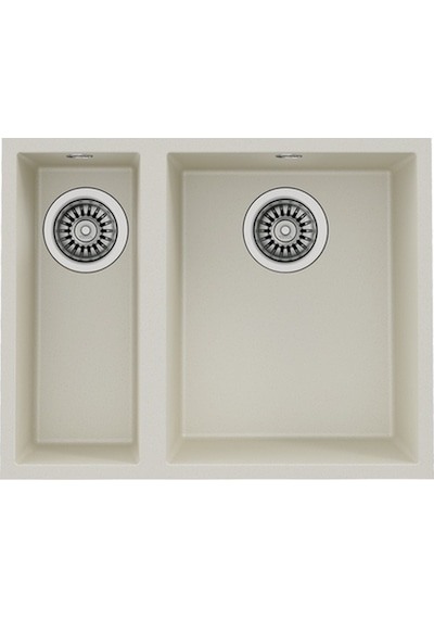 Teka Square 560 Tg Çift Hazneli Tezgahaltı Tegranite Eviye - Parlak Krem - 115260032