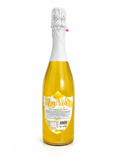 Alkolsüz Şampanya Limon Aromalı Simli İçecek Alkolsüz Salla Patlat Şampanya