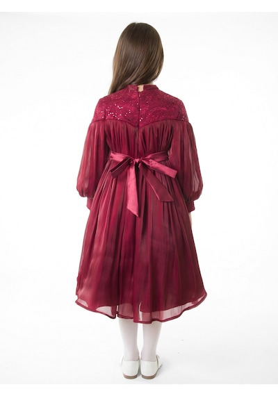 Xo Kids Kız Çocuk Elbise 11-14 Yaş 1228 Bordo