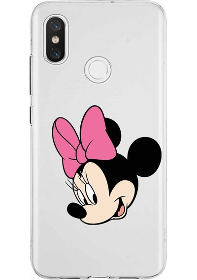 Xiaomi Mi 8 Uyumlu Kapak Minnie Mouse Tasarımlı Şeffaf Silikon Kılıf Şeffaf