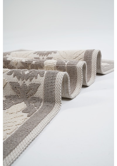 Yüksek Emici Pamuk Dokuma Banyo Halısı - Pamuklu Kaymaz Taban Dikdörtgen Banyo Kilim 80 X 200 Ebatlarında Bej