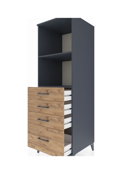 Kronos Dolap 2 Raflı 4 Çekmeceli 60x59x182 Antrasit-çam Antrasit Kronos Dolap 2 Raflı 4 Çekmeceli 60x59x182 Antrasit-çam Antrasit