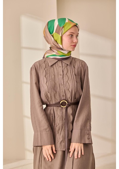 Silk Home Aura Eşarp 140001-03 Acı Kahve, Vizon, Yeşil, Hardal, Fıstık Yeşili