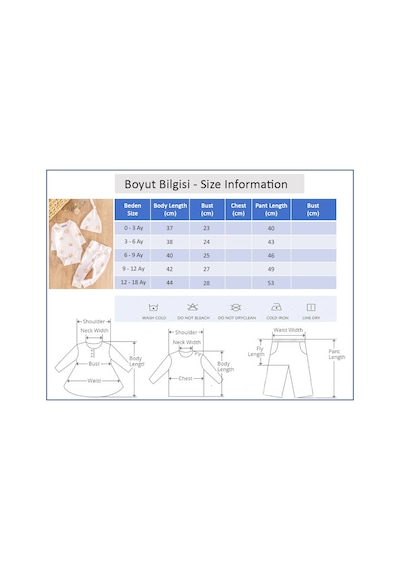 Babymod Gökkuşağı Desenli Şapkalı 3'lü Kız Bebek Takım 001