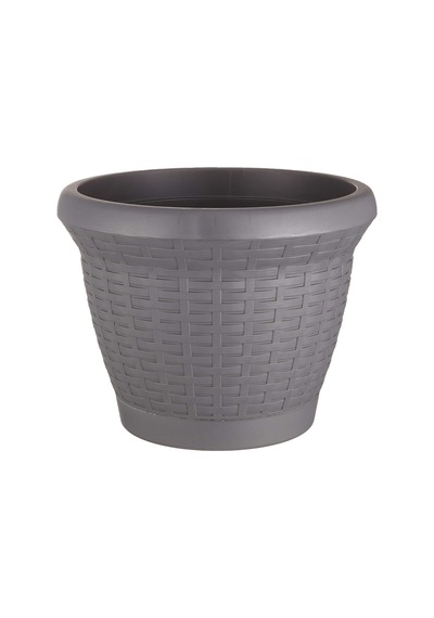 Tr Hs02 Hasır Saksı Tabaklı 25cm, 6 Litre Antrasit Diğer
