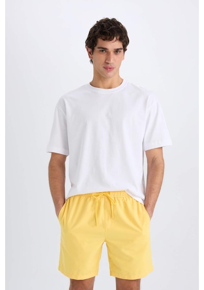 Defacto Regular Fit Kısa Boy Yumuşak Tuşeli Deniz Şortu E0993ax25hsyl190 Sarı