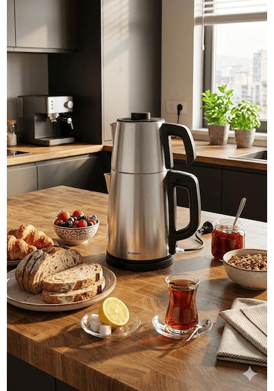 Sunny SN5CKM36 Teapot 1.8 L Paslanmaz Çelik Çay Makinesi